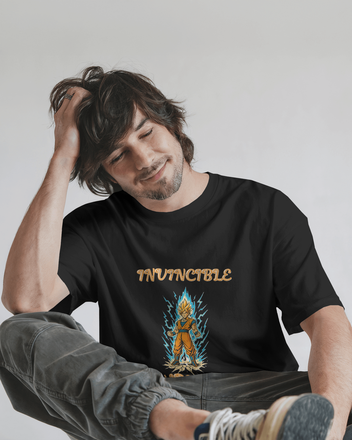 Invincible Warrior Goku Graphic Oversized Tee