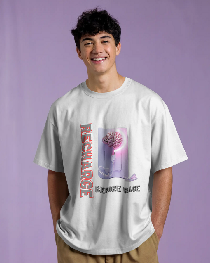 Recharge Before Rage Graphic Regular Fit Tee