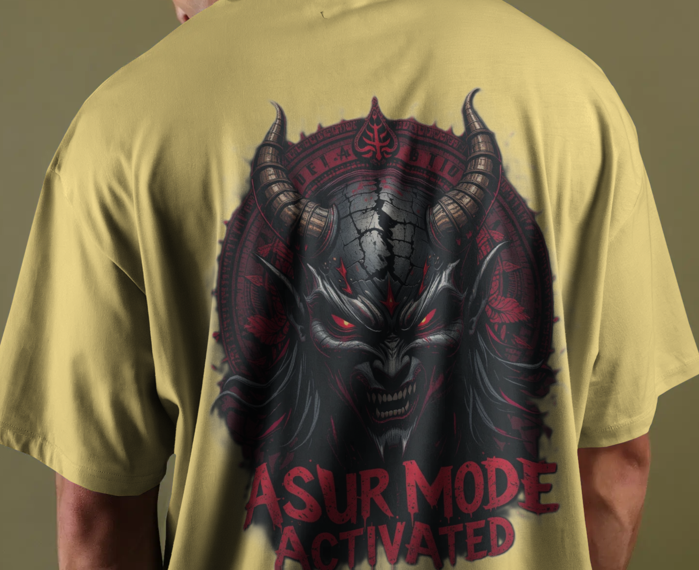 Asur Mode Activated Back Print Oversized Tee