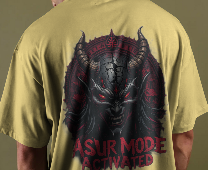 Asur Mode Activated Back Print Oversized Tee