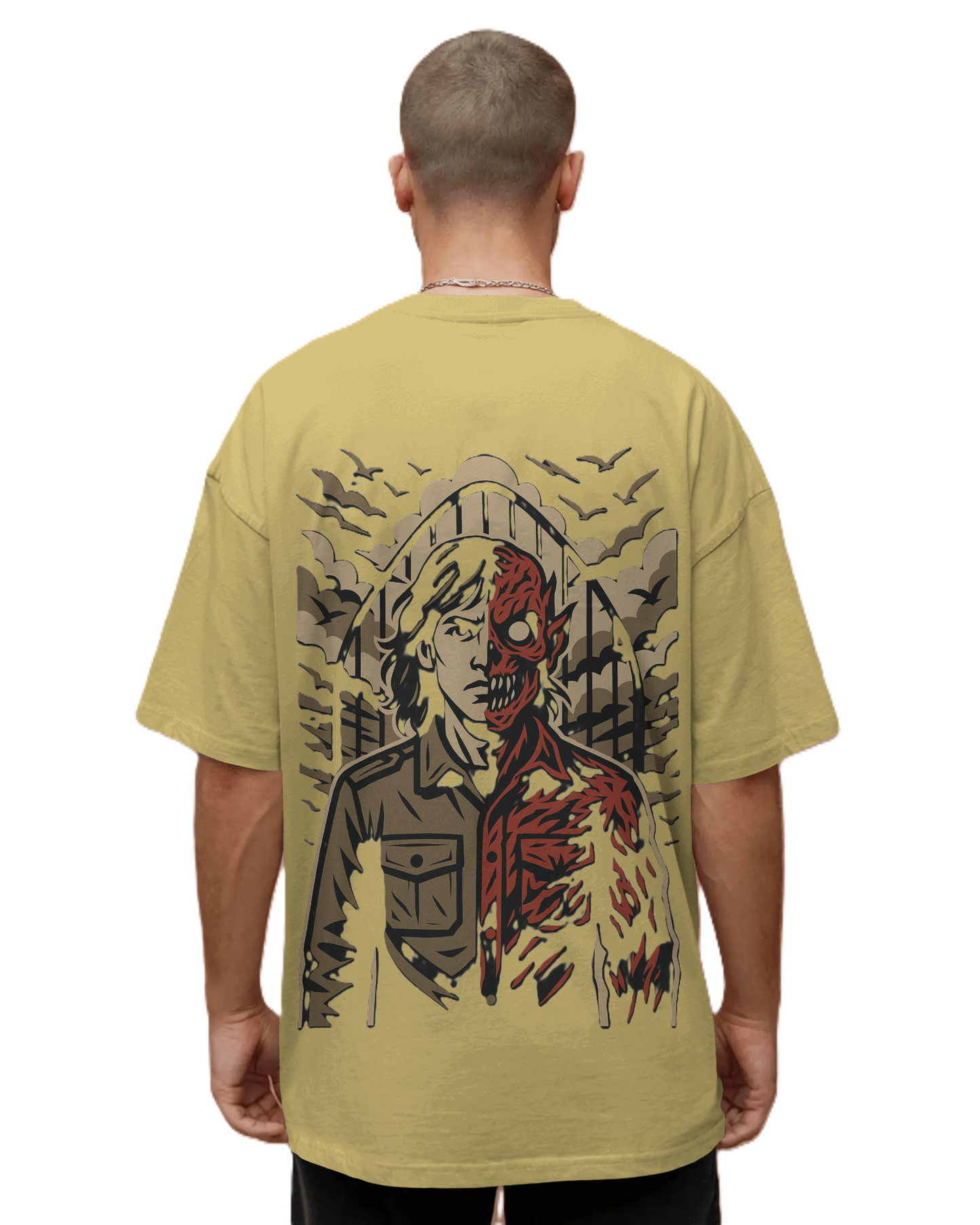 Dual Nature Unleashed Back Print Oversized Tee