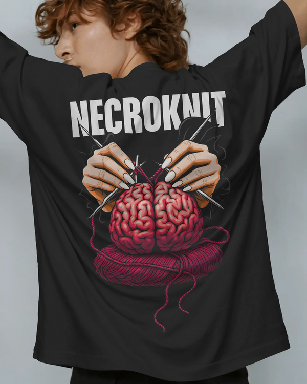 Necroknit Graphic Back Printed Oversized T-shirt