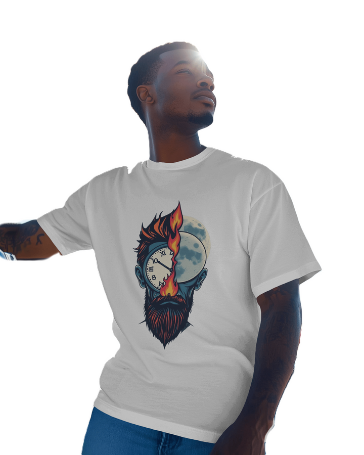 Time & Flow Burning Moment Graphic Regular Fit Tee - THE ZILEVO