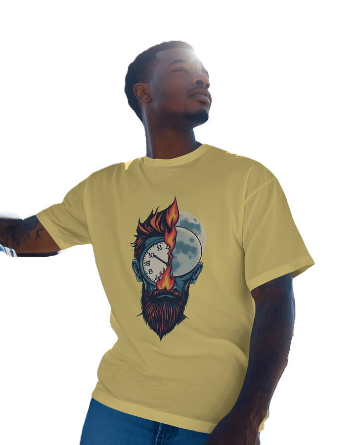 Time & Flow Burning Moment Graphic Regular Fit Tee - THE ZILEVO