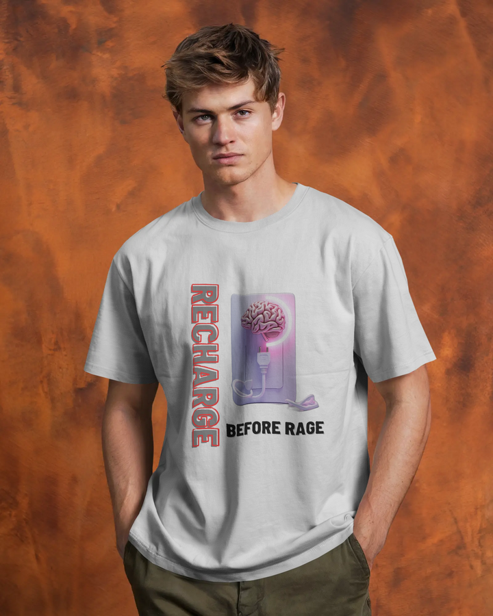 Recharge Before Rage Graphic Regular Fit Tee